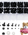 Safety Eyes and Noses for Amigurumi, Craft Doll Eyes, Black Stuffed Crochet Eyes with Washers for Teddy Bear and Crochet Stuffed Animals