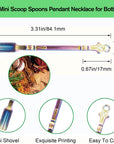 Mini Spoon Metal Medicine Spoon Shovel,Mini Shovel Home Supplies Pendants Necklace (Rainbow)