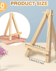 60 Pack 5 Inch Mini Wood Display Easel Artist Small Wooden Easel Stand Art Craft Painting Triangle Easel Canvas Holder Mini Easels Pack Tabletop Stand for Card Artist Photos Phone Wedding