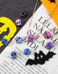 20Pcs 0.41 Inch Colorful Skull Beads Macroporous Metal Spacer Beads Small Skeleton Wedding Prom Halloween Birthday Charm for Jewelry Bracelet Necklace Earring Making DIY Craft Women