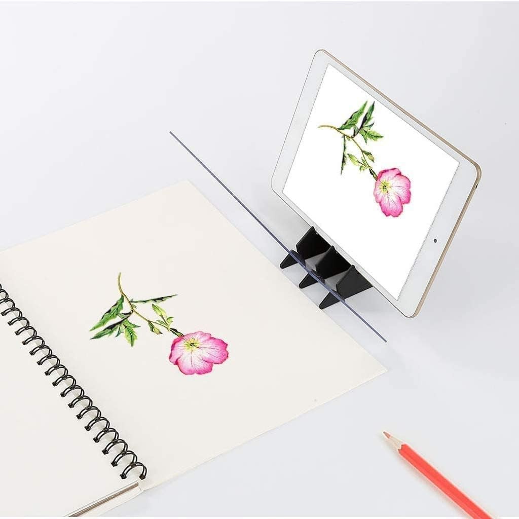 Portable Optical Drawing Board Sketching Tool Upgraded Optical Image Drawing Board,Glass with Protective Film, Sketch Wizard, Sketching Tool, the Reflector Has a Protective Film