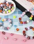 400 Pcs Sports Ball Beads for Jewelry Making, Acrylic Sports Beads Bulk, Baseball Basketball Soccer Volleyball Softball Football Beads with Box, Sports Spacer Beads for DIY Crafts Key Chains Bracelet