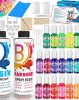 13OZ Epoxy Resin Kit - Clear Resin Epoxy for Crafts, Resin Starter Kit for Beginners, Resin Kits and Molds Complete Set for Adults with 20 Colors Resin Pigments