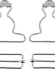 2 Pairs Metal Overall Buckles Suspender Buckle with Rectangle Adjustable Overall Bib Clips Replacement No-Sew Button