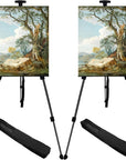 Portable Artist Easel Stand, Metal Tripod Adjustable Easel for Painting Canvases Height from 17 to 66 Inch,Carry Bag for Table-Top/Floor Didplaying and Wedding Signs,Black(1Pack)