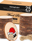 2.3-3.1 Inches Natural Wood Slices Set for Crafts - 25Pcs round Wood Discs with Pre-Drilled Hole for DIY Projects, Christmas Ornaments and Wedding Decoration