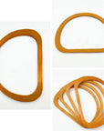 4PCS MDF Oval Shaped Handles Replacement for Handmade Bag Handbags Purse Handles (Light Brown)