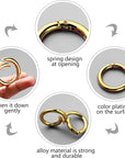 18 Pcs Spring O Rings Alloy round Spring Clips Circle Trigger Spring O Ring 35Mm Snap Buckle Clasp O Rings Keyring Hook Snap Clip for Keychains Bags Purses Handbags DIY Crafts, 6 Colors