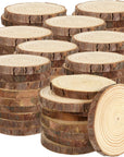 80 PCS 3.5-4 Inch Wood Slices, Natural Wood Circle Slices with Bark, Unfinished Wood Discs for DIY Crafts, Christmas Ornaments, Wedding Decorations