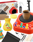 Pottery Wheel for Kids - Complete Pottery Kit for Beginners, Upgraded Sculpting Clay Tools, Air Dry Clay & Arts Supplies, Mini Pottery Wheel Crafts Kits for Kids Girls Boys Ages 8-12