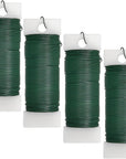 4 Pack 120 Yards 22 Gauge Floral Wire Flexible Paddle Wire Florist Green Wire for Crafts,Wreaths,Christmas Tree,Garland and Floral Flower Arrangements