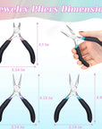 Jewelry Pliers Set,  3Pcs Jewelry Making Tools Kit Includes Needle Nose Pliers, round Wire Cutters for Supplies, Wrapping, DIY Crafts, Beading