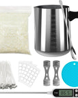 Candle Making Kit Supplies, Soy Wax DIY Candle Making for Adults, with 900Ml Candle Make Pouring Pot, Candle Wicks, Wicks Sticker, Wicks Holder, Thermometers