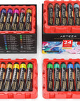 Acrylic Paint Set of 24 Tubes (0.74 Oz, 22 Ml) Non Toxic Acrylic Artist Paints, Heavy Body Acrylic Paint Art Supplies for Canvas Painting