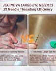 Large-Eye Needles for Hand Sewing, 50Pcs Premium Large Eye Sewing Needles with Threaders and Storage Tube 5 Size Large Eye Pointed Stitching Needles for Stitching Crafting Projects and Embroidery