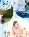 Graduation Cap Decorations Kit Include Assorted Flowers 3D Butterfly Stickers Glitter Rhinestones Alphabet Letter Number Stickers for DIY Grad Cap 2024 Graduation Party Supplies (Blue Flower)