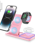 3 in 1 Wireless Charger, 18W Fast Charger Pad Stand Charging Station Dock for Iwatch Series SE 8/7/6/5/4/3 Airpods Pro/3/2 for Iphone 15/14/13/12 /11/Pro Max/12 Pro /XR (With QC3.0 Adapter)