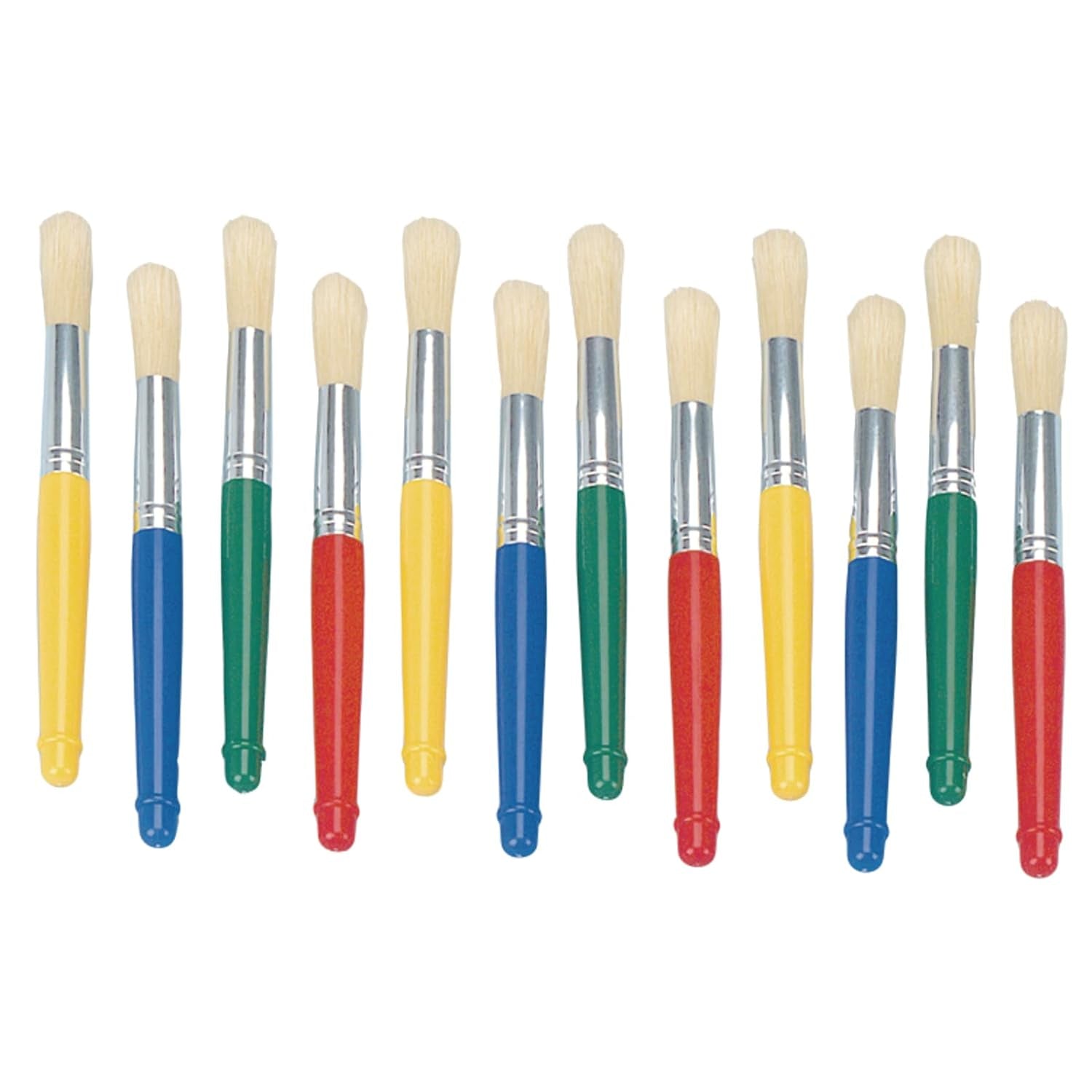 Plastic Handle Jumbo Chubby Paint Brushes for Kids Painting Multipack (12 Pack), Model:Btpb