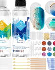 Epoxy Resin Kit, 16OZ 2 Part Resin with 1:1 Ratio, Self Defoaming & Self Leveling, No Vocs & BPA, Low Odour for DIY Resin Art(Coating, Casting, Bonding)