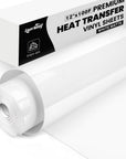 Vinyl Heat Transfer 12" X 100Ft-White Matte Htv Iron on Vinyl Roll for Cricut/Cameo Bundle, DIY Shirts, Bags, Socks, Shoes, Pillow and Other Frabic - Washed and Easy to Cut & Weed