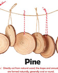 50Pcs Wood Slices 2.4"-2.8" Unfinished Natural Wood Rounds with Pre-Drilled Hole and 66Feet Twine String, Wood Slices for Wood Burning Painting DIY Crafts Christmas Ornaments Party Wedding Decor