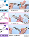 5 Packs Jewelry Pliers Set, Jewelry Making Tools with Needle Nose Pliers/Round Nose Pliers/Chain Nose Pliers/Bent Nose Pliers/Zipper Pliers, Jewelry Making Supplies Repair/Cut Kits for Crafting
