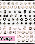 80 Sets Brooch Pin Assorted Instant Buttons Jean Buttons Pins Mini Pins Shirt Brooch Buttons Small Safety Lapel Pins for Women Clothes Jeans Coat Dress Hat Decoration, 0.39 Inch