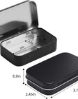 Metal Rectangular Hinged Tins - Pack of 40 Matte Black Mini Portable Box Containers Small Empty Storage Tins with Lids Home Organizer Kit for Storage Drawing Pin Jewelry Crafts