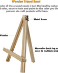 AUVOTTOKA Portable 9" Wood Tripod Tabletop Display Easel for Artist Painting, Sketching, Displaying Photos, Decorative Plates and More