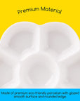 7-Well Studio Porcelain Paint Palette Tray,Artist Mixing Colour Tray by 4-3/4 Inches for Watercolor Gouache Painting,Round,White