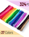 - Pipe Cleaners, 324 Pcs, 27 Colors, Chenille Stems, Pipe Cleaners Craft Supplies, Craft Pipe Cleaners, Chenille Stems Pipe Cleaners, Pipe Cleaners Bulk, Fuzzy Pipe Cleaners