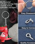 600Pcs Key Chain Rings,200Pcs 25Mm Keychain Rings with Chain and 200Pcs Jump Rings with 200Pcs Screw Eye Pins for Resin,Crafts and Keychains Making