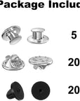 45 Pieces Pin Backs Locking Pin Keepers Locking Clasp Pin Backs Replacement with Blank Pins for Brooch Pins,Lapel Pins, Enamel Pins and Hat Pins