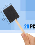 20 Pcs Foam Paint Brushes, 2 Inch Foam Brush, Wood Handle Sponge Brush, Sponge Brushes for Painting, Foam Brushes for Staining, Varnishes, and DIY Craft Projects