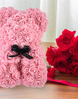 Valentine's Day Gift Rose Bear Eternal Flower Rose Teddy Bear PE Foam Bear 25cm Valentines Day