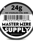 Stainless Steel 316L - 100' - 24 Gauge Wire - 100Ft - 0.51Mm - 0.02In - Made in USA -