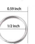 1/2 Inch Split Key Rings,Stainless Steel Dog Tag Mini Rings,Small Key Chain Ring for Craft,Car Keys,Women and Men Car Key Rings - Pack of 60 Pcs
