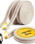 Lamp Wick Lantern Wick - Lantern Wicks 3 Rolls 1/2 Inch Flat Cotton Oil Lamp Wick with Genuine Red Stitch Replacement Oil Lanterns Wick for Paraffin Oil Kerosene Based Lanterns and Candle Burners