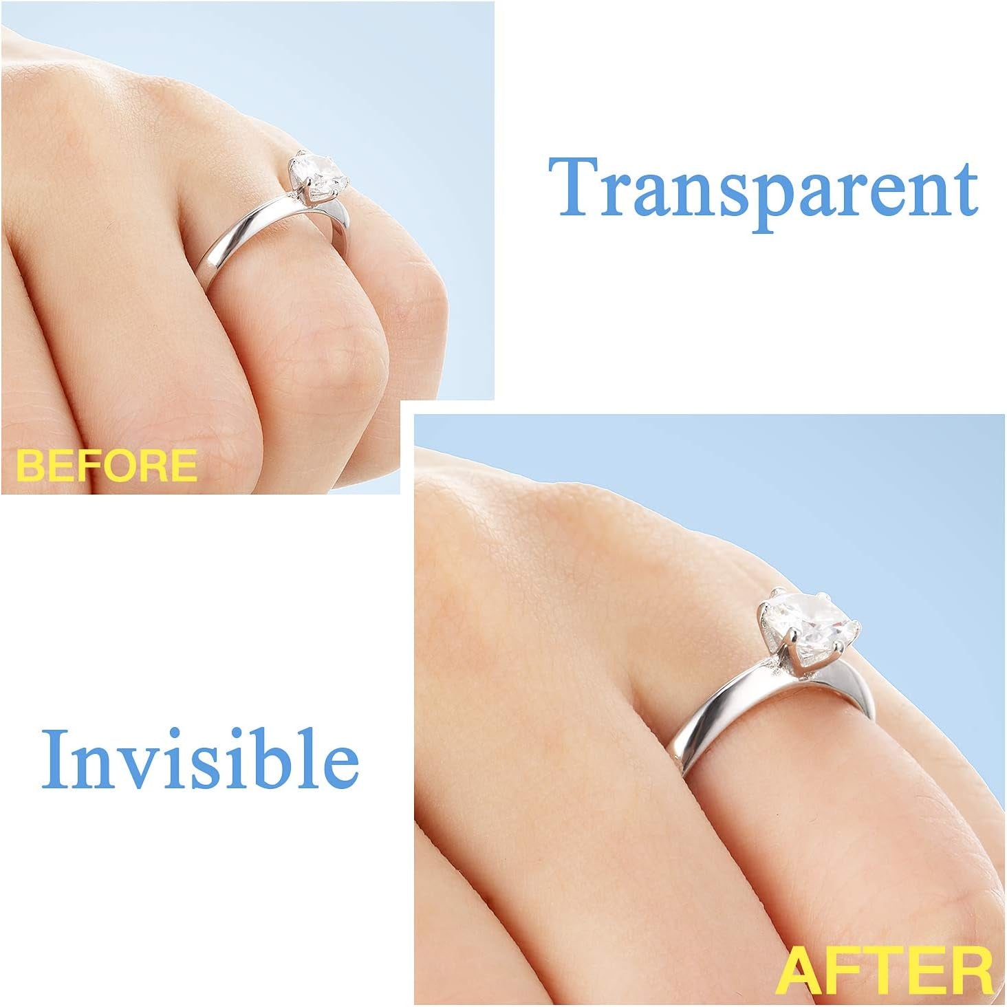 Ring Size Adjuster Invisible Ring with Double Sided Adhesive Tape Size Adjuster for Loose Rings Ring Adjuster Size Fit Any Rings Ring Guard Reducer