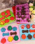 Paw Print Silicone Mold Dog Treat Mold Silicone Dog Paw Mold Dog Cat Animal Paw Mold for Homemade Dog Treats,Soap,Candy Silicone Baking Mold 4 Pieces