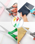 Scissors,  8" Multipurpose Heavy Duty Scissors, 12-Pack Ultra Sharp Scissors All Purpose Comfort-Grip Scissors for School Office Home Sewing Fabric Craft Supplies, Right/Left Handed.