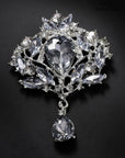 8 Pack Plated Assorted Crystal Rhinestones Brooch Pins Set for DIY Wedding Party Bouquets Embellishment Crafts Decor