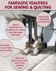 Open Toe Walking Foot for Quilting and Sewing | Stitch through Multiple Layers & Match Prints | Compatible with Most Low-Shank Sewing Machine Models | Brother, Singer, Janome, Babylock, More
