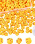 100 Pcs Baseball Beads for Jewelry Making, Sports Polymer Clay Beads Bulk with Box, 10Mm Baseball Softball Beads Charms,Sports Ball Spacer Beads for DIY Crafts Bracelet Yellow