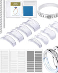 Invisible Ring Size Adjusters Guard Ring Sizer Loose Ring Size Adjusters with Ring Sizer Measuring Tool Polishing Cloth for Man and Woman Rings, 69 Pieces (Gold)