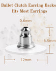 Earring Backs, Earring Safety Back Stopper Clutch Ear Locking with Pad,120Pcs Hypoallergenic Earring Backings for Studs Fishhook Heavy Earrings