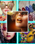 2310 PCS Self Adhesive Rhinestone Gem Stickers for Face Nail Body Makeup Festival,4 Size 14 Sheets Bling Jewels Stickers for Kids DIY Craft Card Decorations