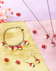 50 Pieces Mushroom Charm Pendant Mushroom Resin Charm Mushroom Jewelry Finding Charm DIY Pendant Making Resin Charm for Bracelet Necklace Earrings Keychain Craft