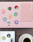 1000Pcs Princess Stickers, 20 Patterns Decals Rolls Self Adhesive Seals for Scrapbooking Cards Envelopes Gifts