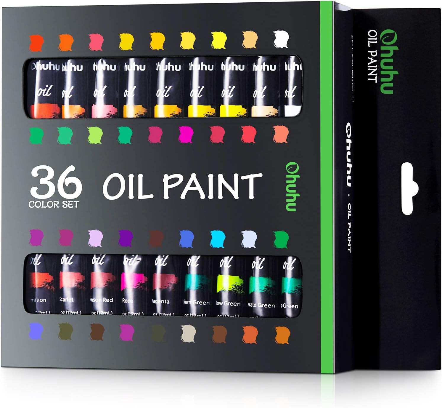 Oil Paint Set, 24 Oil-Based Colors, 12Ml/0.42Oz X 24 Tubes Non-Toxic Oil Painting Set Supplies for Canvas Painting Artist Kids Beginners Adults Classroom DIY Art Supplies Gift